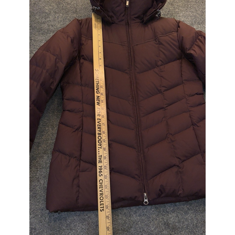 Lands' End Women's Hooded Puffer Jacket Burgundy Size Small 6-8 Winter Coat - Picture 14 of 14